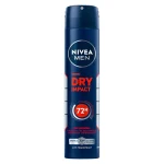 اسپری ضد تعریق 72 ساعته مردانه نیوآ رایحه ضربه خشک NIVEA dry impact حجم 200 میلی لیتر