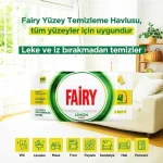 دستمال مرطوب سطوح چند منظوره فیری رایحه لیمو FAIRY LİMON YAĞLI بسته 100 عددی - تصویر 2