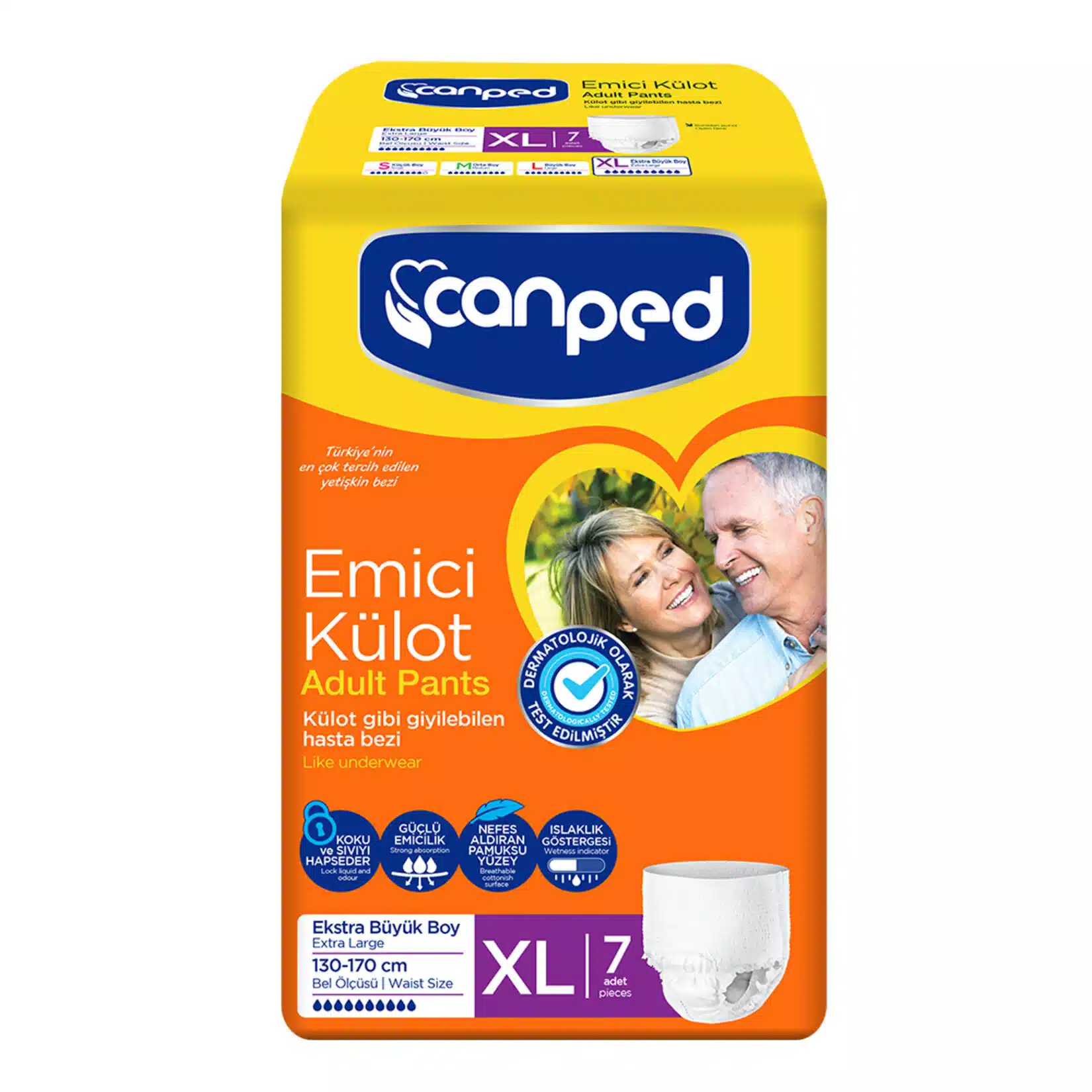 1-11 (1) پوشک بزرگسال جان پد شرتی سایز ایکس لارج canped XL بسته 7 عددی - تصویر 1