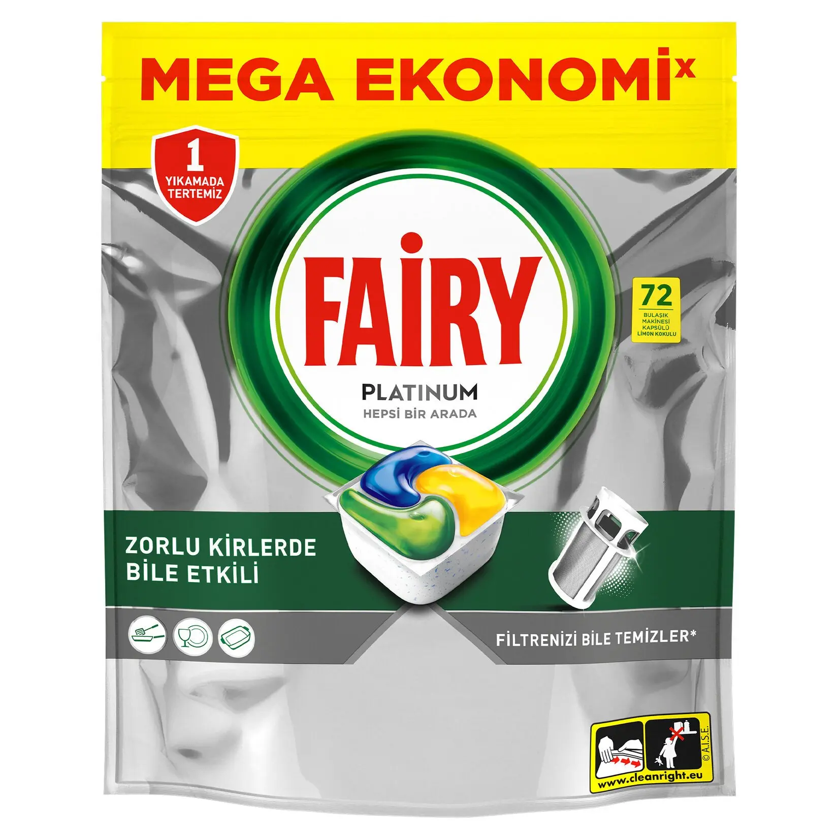 1-4 قرص ماشین ظرفشویی فیری پلاتینیوم FAIRY PLATINUM بسته 72 عددی - تصویر 1
