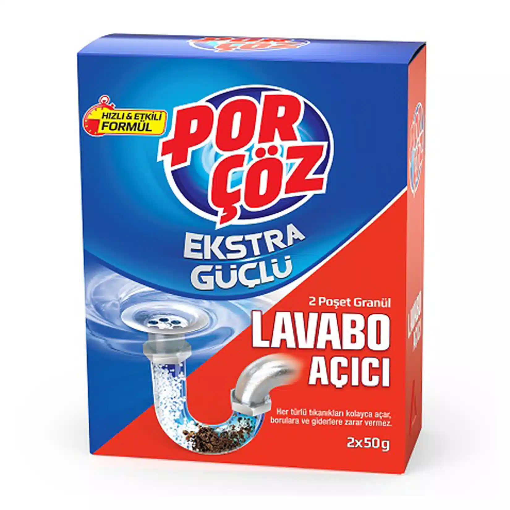 1-51 پودر لوله بازکن پور چوز مدل لاوابو POR ÇÖZ EKSTRA GÜÇLÜ LAVABO ACICI وزن 100 گرم - تصویر 1