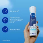 اسپری ضد تعریق 72 ساعته زنانه نیوآ رایحه کنترل‌کننده پوست NIVEA derma control حجم 200 میلی لیتر - تصویر 2