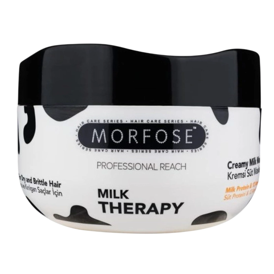 IMG_3572 ماسک مو داخل حمام مورفوس مخصوص موهای خشک و موخوره مدل تراپی شیری MORFOSE MILK THERAPY حجم 500 میلی لیتر - تصویر 1