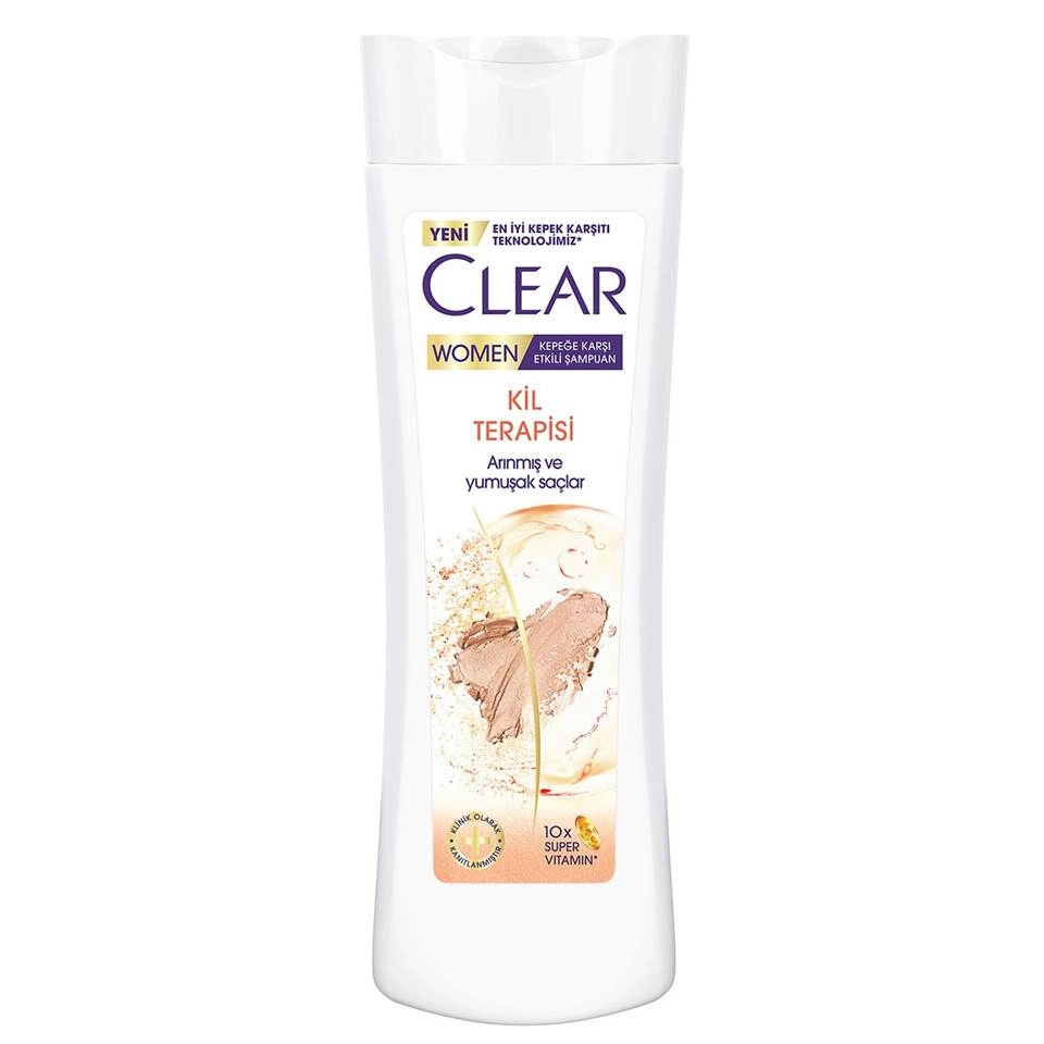IMG_3582 شامپو مو ضد شوره کلیر زنانه رس درمانی CLEAR WOMEN Kil Terapisi حجم 350 میلی لیتر - تصویر 1