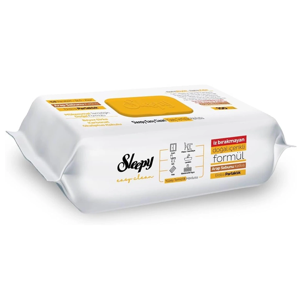 IMG_3643 دستمال مرطوب سطوح چند منظوره اسلیپی رایحه اوکالیپتوس Sleepy Easy Clean Yüzey Temizlik Havlusu بسته 100 عددی - تصویر 1