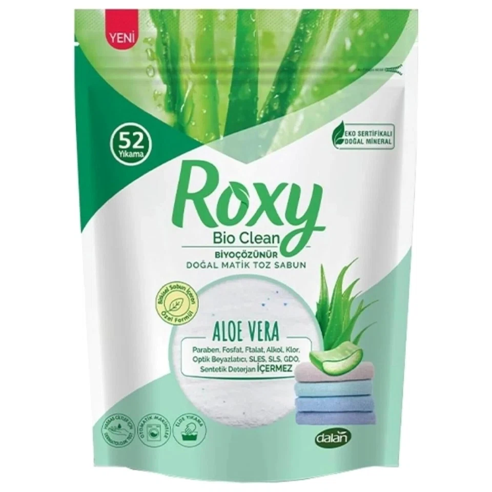 IMG_3653 پودر صابون لباس روکسی رایحه آلوئه ورا Roxy Bio Clean ALOE VERA وزن 800 گرم - تصویر 1