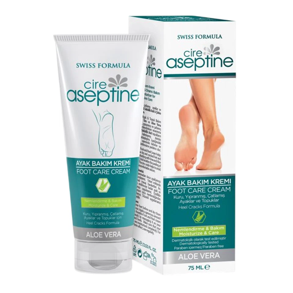 IMG_3684 کرم ترک پا سیر آسپتین cire aseptine AYAK BAKIM KREMİ حجم 75 میلی لیتر - تصویر 1
