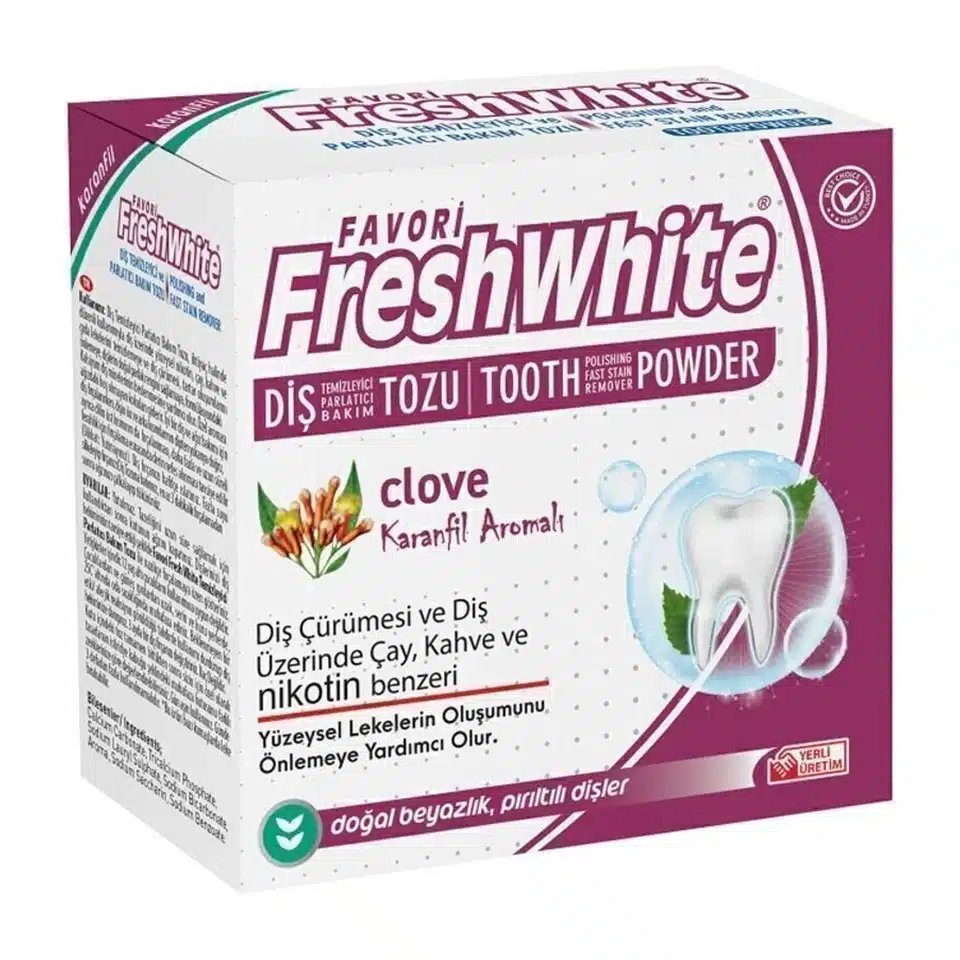 IMG_3725 پودر سفید کننده و جرمگیر دندان فرش وایت طعم میخک Fresh White TOOTH POWDER clove - تصویر 1