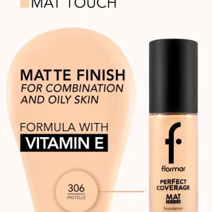 کرم پودر شیشه ای فلورمار مدل Perfect Coverage مات 306 Pastelle