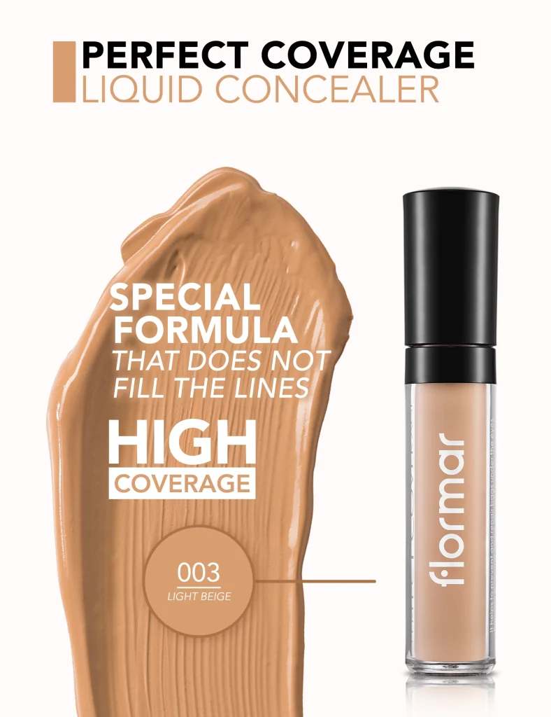 IMG_3870 کانسیلر مایع فلورمار مدل Perfect Coverage حجم 5 میلی لیتر 003 Light Beige - تصویر 1