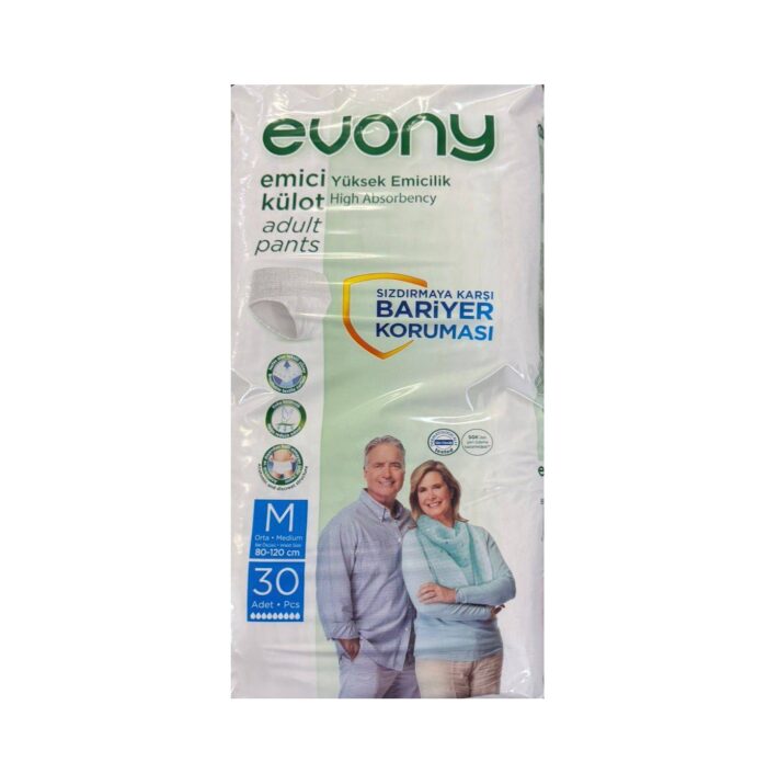 evony-m30-700x695 پوشک بزرگسال شورتی اوونی evony بسته بندی 30 عددی سایز مدیوم اصل - تصویر 1