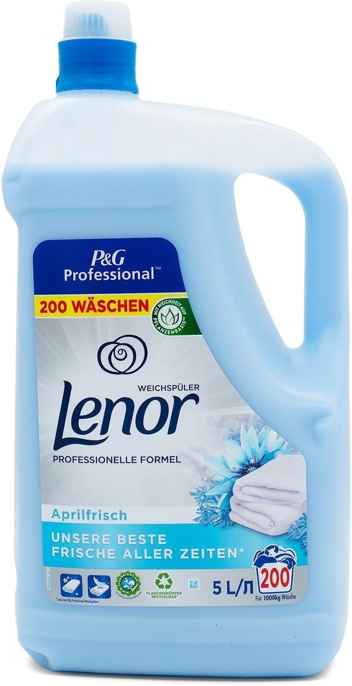 IMG_5010 نرمکننده لباس حرفهای Lenor مدل April Fresh با حجم ۵ لیتر اصل - تصویر 1